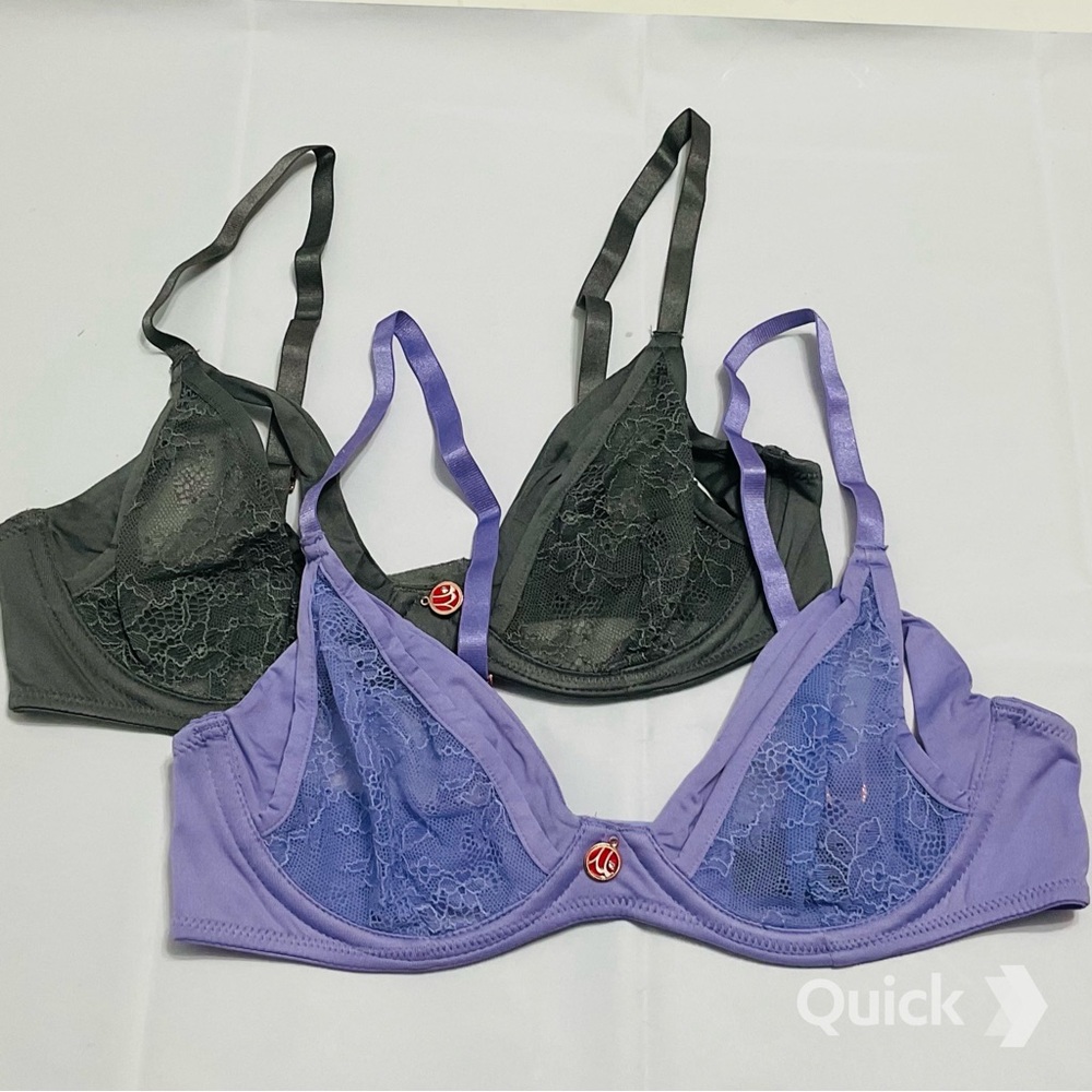 2 pcs - NWT Floral Lace Cutout Bras